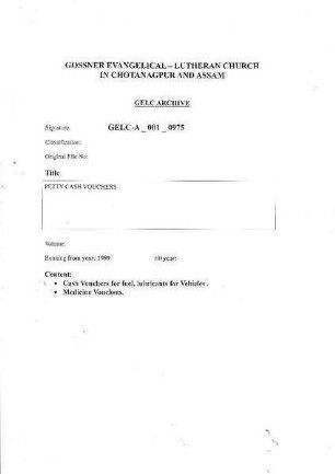 PETTY CASH VOUCHERS