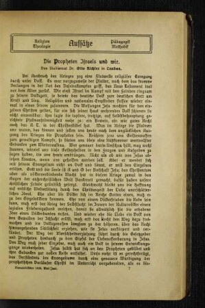 ¬Die¬ Propheten Israels und wir