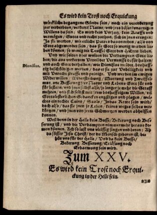 Zum XXV. Es wird kein Trost noch Erquickung in der Helle sein.