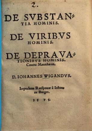 De Svbstantia Hominis