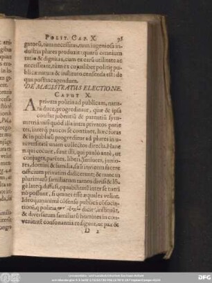 De Magistratus Electione. Caput X.
