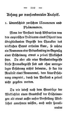 Anhang zur transcendentalen Analytik.
