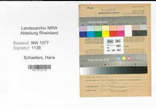 Entnazifizierung Hans Schaefers , geb. 12.04.1920 (Bahnpolizist)