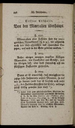 Eilfter Abschnitt. Von den Mineralien überhaupt