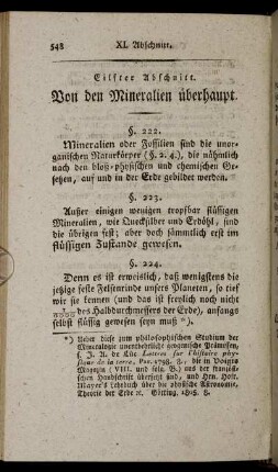 Eilfter Abschnitt. Von den Mineralien überhaupt