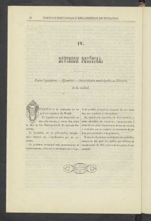 IV. Division Politica.