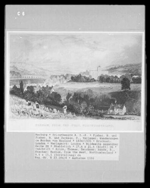 Wanderungen im Norden von England, Band 2 — Bildseite gegenüber Seite 28 — Hexham, from the West, Northumberland