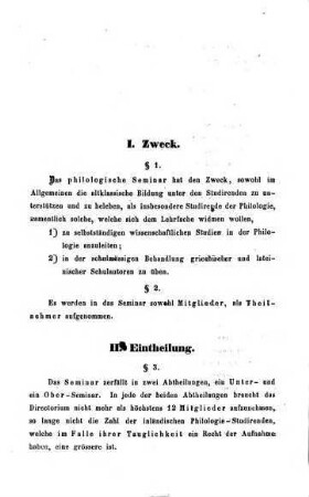 Statut für die philologischen Seminarien zu Heidelberg und Freiburg