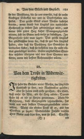 22. Von dem Troste in Widerwärtigkeiten