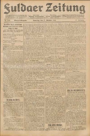 Ausgabe vom Samstag, den 17. Oktober 1914.