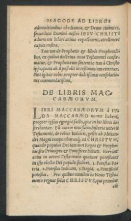 De Libris Maccabaeorum.