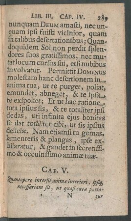 Cap. V. Quantopere intersit animae interiori ipsequem ...