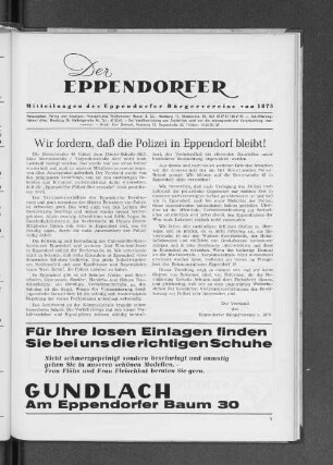 Wir fordern, daß die Polizei in Eppendorf bleibt!