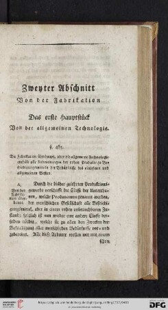 Zweyter Abschnitt. Von der Fabrikation