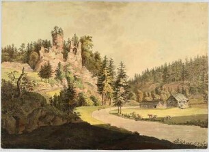 Die Burgruine Lauterstein (Marienberg-Niederlauterstein) im Erzgebirge
