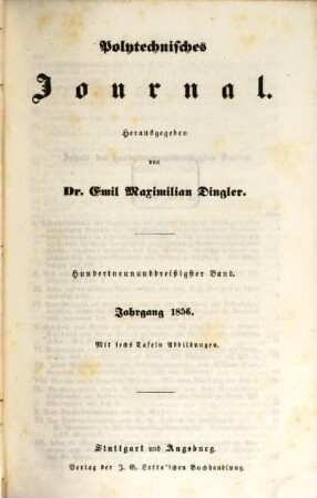 Polytechnisches Journal. 139. 1856