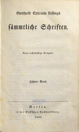 Gotthold Ephraim Lessings sämmtliche Schriften, 10