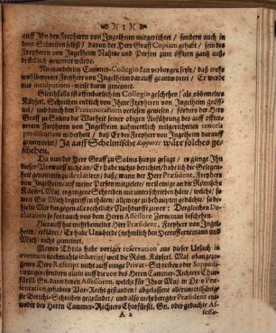 Kurtzer Anhang So der Von dem Cammer-Gerichts Assessore Krebs Jüngsthin in Druck gegebenen Und Unterm 6. August. 1704. bey Hoch-Löbl. Reichs-Versammlung exhibirten Ehren-Verthaidigung annoch beygefüget, Gleichfalls zum Druck gebracht, und förders ebenmäßig hochermelter Reichs-Versammlung übergeben worden