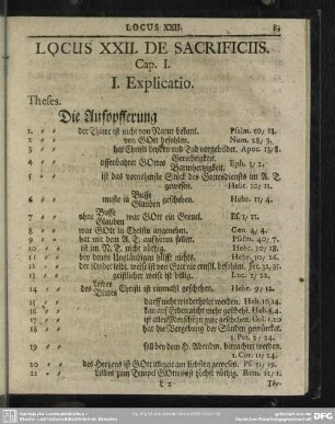 Locus XXII. De Sacrificiis