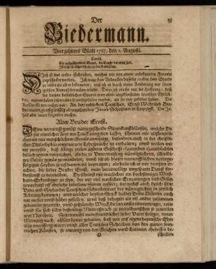 Vierzehntes Blatt 1727. den 2. Augusti