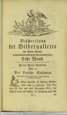 Beschreibung der Bildergallerie im Sans-Souci