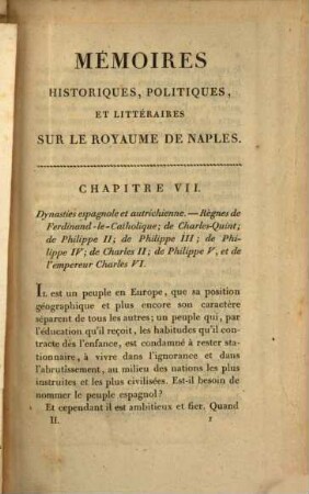 Mémoires historiques, politiques et littéraires sur le royaume de Naples, 2