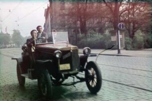 Oldtimer auf der Antonstraße, Nähe Neustädter Bahnhof zur Veteranenrallye in Dresden 1962