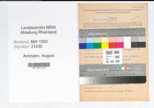 Entnazifizierung August Ammann, geb. 27.02.1907 (Kfz.Fahrer)
