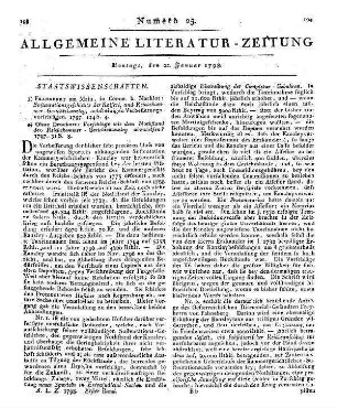 [Fahnenberg, E. J. K. v.]: Vorschläge, wie dem Nothstand der Reichs-Kammer-Gerichts-Kanzley abzuhelfen. [Regensburg] 1797