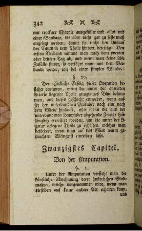 Zwanzigstes Capitel. Von der Amputation.