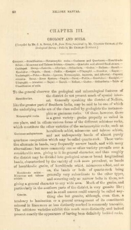 Chapter III. Geology and soils
