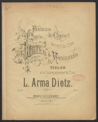 Fantaisie de concert sur des motifs de l'opéra "Halka" de Moniuszko : pour le violon avec accompagnement de piano