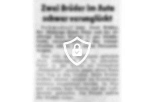 Zwei Brüder im Auto schwer verunglückt