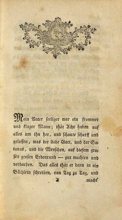 Meines Vaters Hauschronika : ein launiger Beytrag zur Lebensweisheit Menschen- und Weltkunde. Mit Belegen, Anecdoten und Charakterzügen