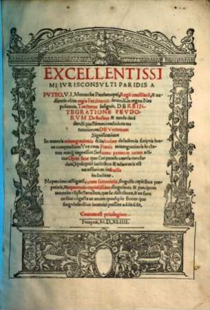 Tractatus Insignis de Redintegratione Feudorum