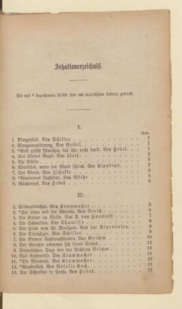 Inhaltsverzeichniß.
