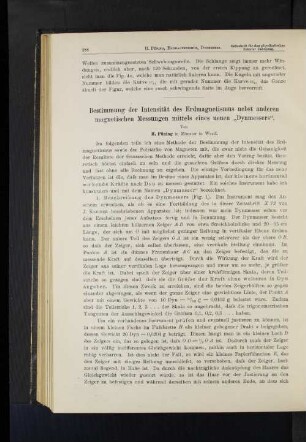 Bestimmung der Intensität des Erdmagnetismus nebst anderen magnetischen Messungen mittels eines neuen "Dynmessers".
