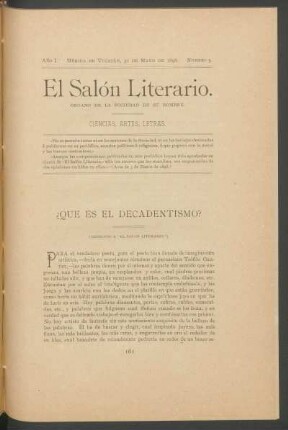 ¿Qué es el decadentismo? : (Dedicado a " El Salón Literario.")