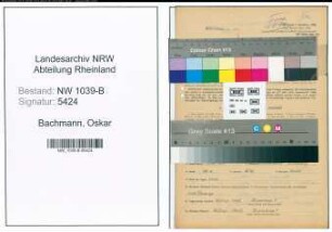 Entnazifizierung Oskar Bachmann , geb. 11.07.1894 (Lehrer)