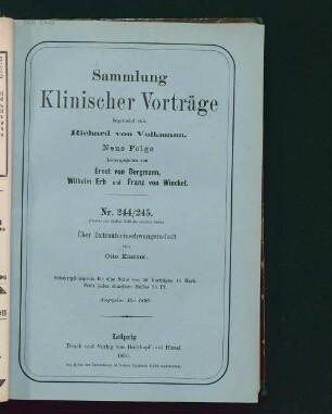 Über Extrauterinschwangerschaft