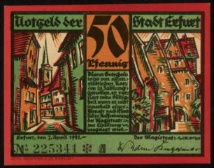 50 Pfennig Notgeld der Stadt Erfurt