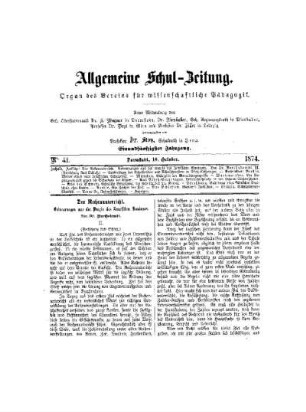 Der Rechenunterricht : (Fortsetzung statt Schluß)