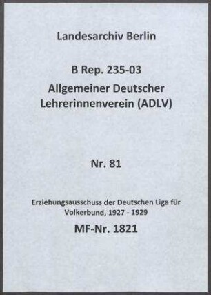 Erziehungsausschuss der Deutschen Liga für Völkerbund