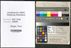 Entnazifizierung Paul Gloger , geb. 05.10.1903 (Wachtmeister)