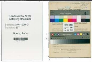 Entnazifizierung Anna Goertz , geb. 13.08.1899 ()