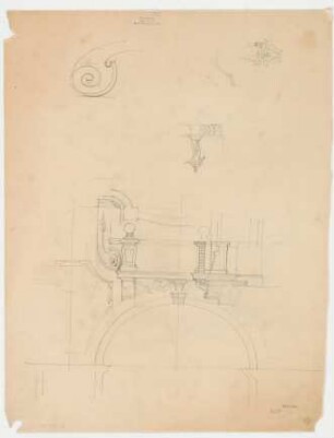 Thiersch, Friedrich von; München; Justizpalast - Treppenhaus (Details); Wandabwicklung