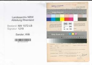 Entnazifizierung Willi Sander , geb. 01.01.1896 (Buchhalter)