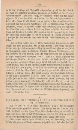 400[392]-407[399] Die Synode der reformirten Kirche in Frankreich und ihre letzten Beschlüsse