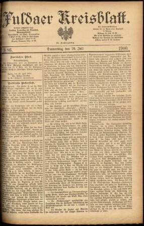 Ausgabe vom Donnerstag, den 26. Juli 1900.