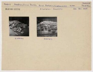 Modell: Stadtzentrum Berlin (Forum zwischen Rathaus- und Liebknechtstraße). Berlin, Mitte, Rathausstraße (ehem. Königstraße)/Liebknechtstraße (ehem. Kaiser-Wilhelm-Straße, heute Karl-Liebknecht-Straße)